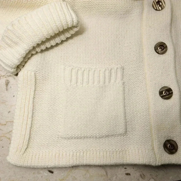 🛑 NPC Fashions Vintage 1970's Womens Cream Button-up Knit Sweater S-M - Picture 5 of 10